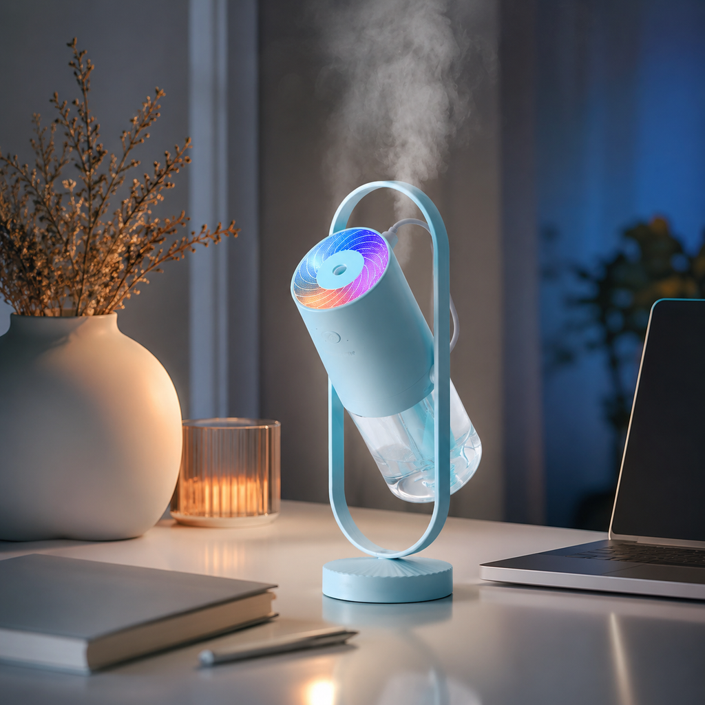 AuraGlow Mist™ – Projection Night Light Humidifier
