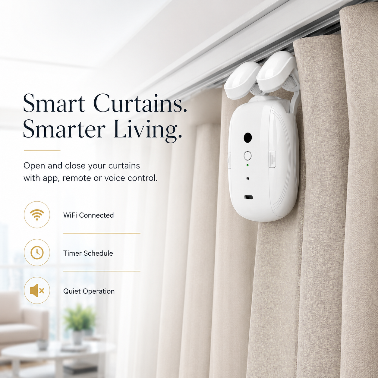 CurtainGlide Pro™ – Smart Automatic Curtain Opener