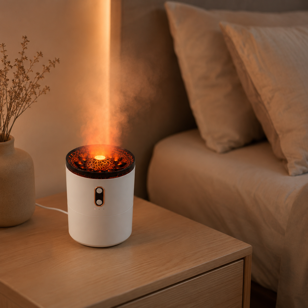VolcanoMist Pro™ – Flame Effect Aroma Humidifier