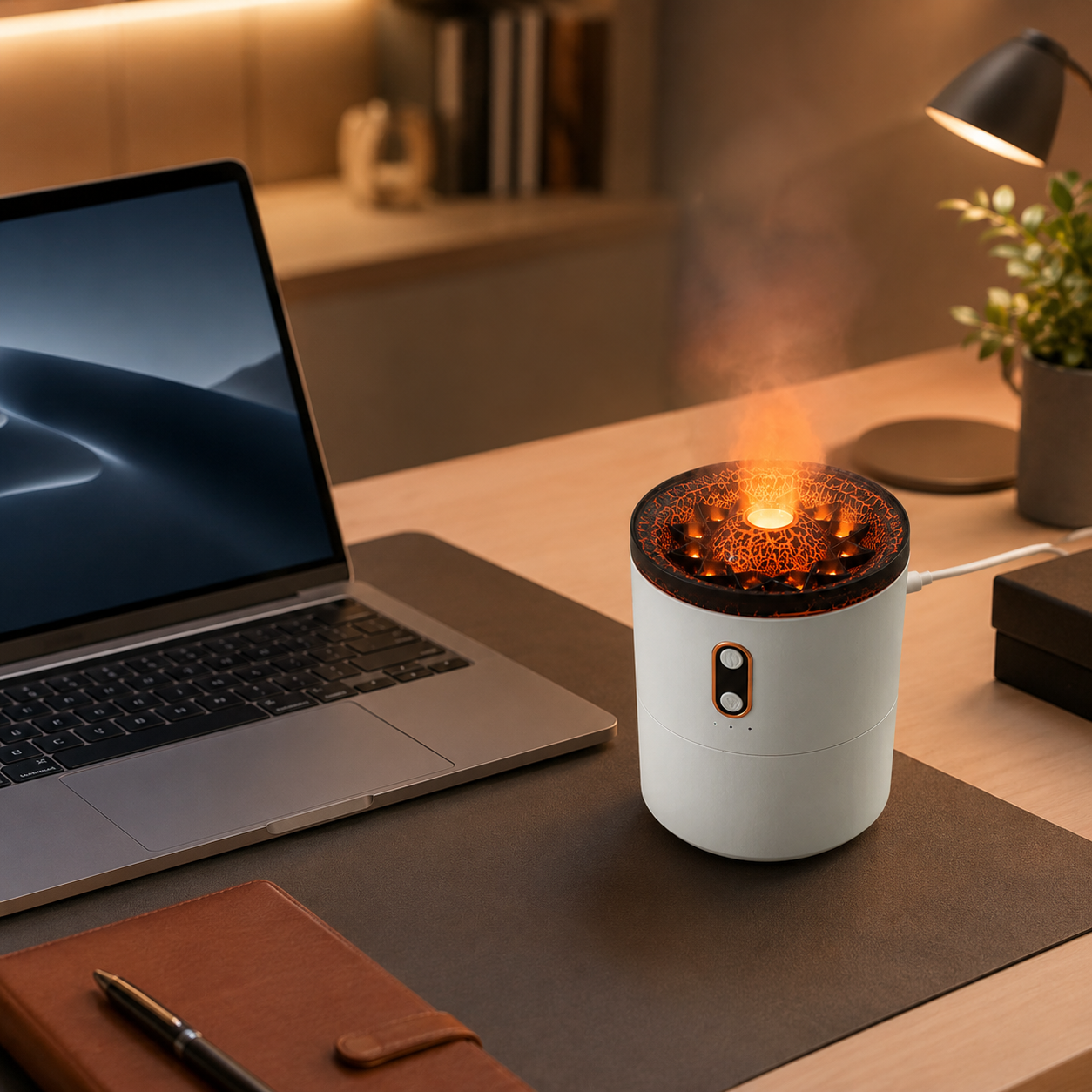 VolcanoMist Pro™ – Flame Effect Aroma Humidifier