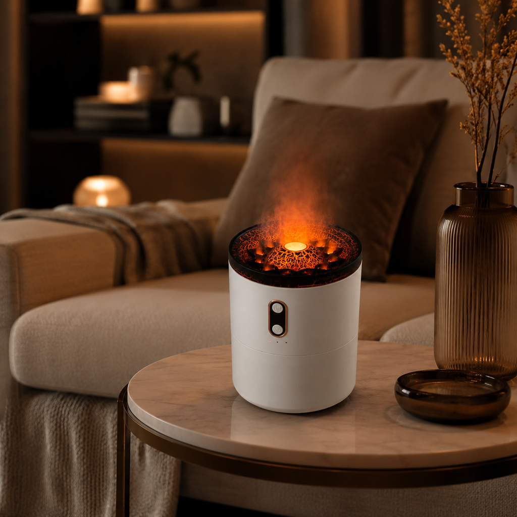 VolcanoMist Pro™ – Flame Effect Aroma Humidifier