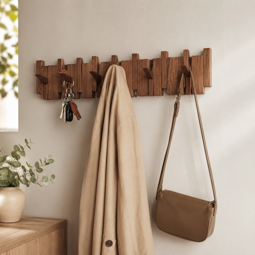 KeyCraft™ – Piano Key Wooden Wall Rack