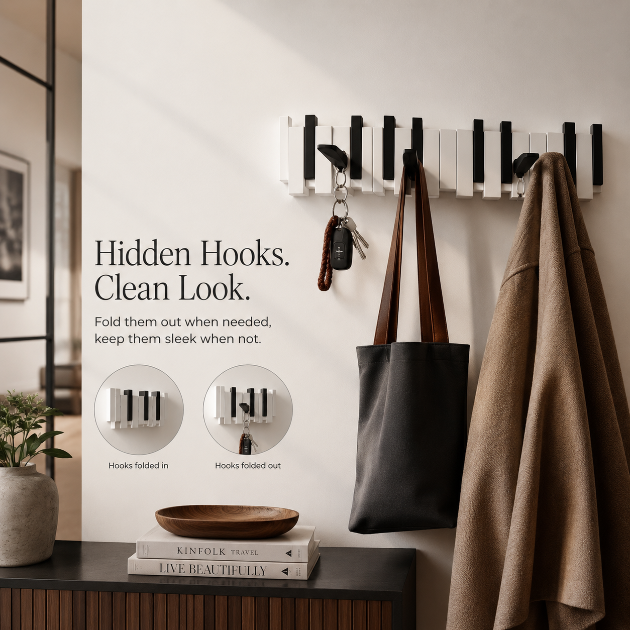 KeyCraft™ – Piano Key Wooden Wall Rack