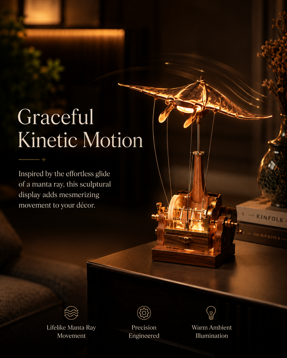 AeroRay™ Kinetic Manta Sculpture